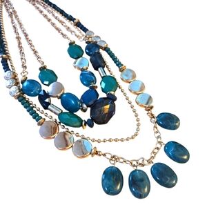 Katherine K Bead and AB Glass 20" to 24" Emerald Green and Silvertone Necklace